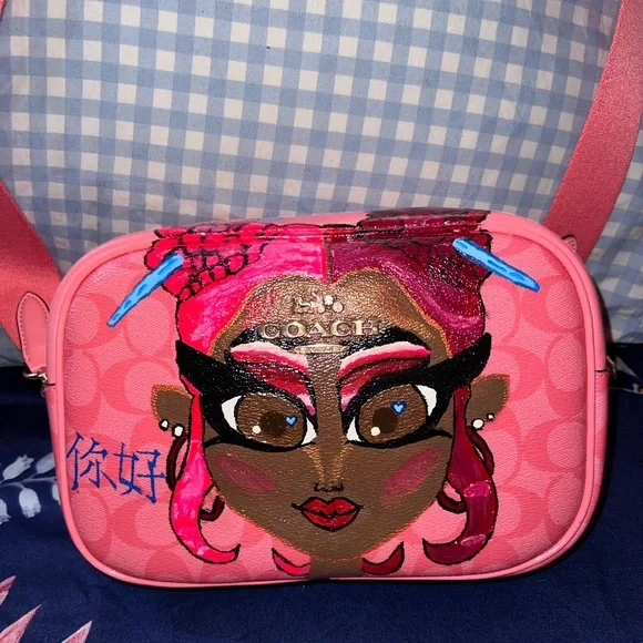Custom pink red ruby da sleeze nicki Minaj coach bag💖❤️‍🔥 - Picture 7 of 13